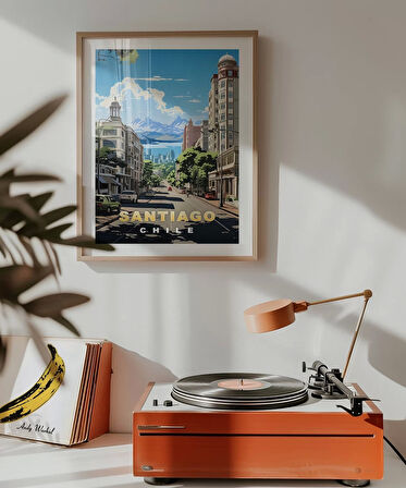 Çerçevesiz Poster And Dağları Eteğinde Santiago