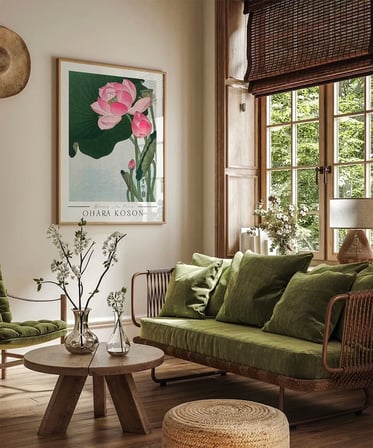 Çerçevesiz Poster Ohara Koson Çiçek Açan Lotus