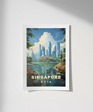 Çerçevesiz Poster Singapore Modern Manzarası