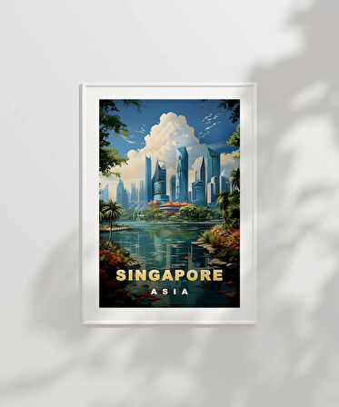 Çerçevesiz Poster Singapore Modern Manzarası