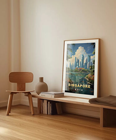 Çerçevesiz Poster Singapore Modern Manzarası