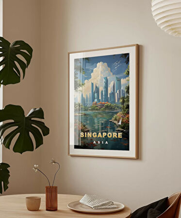 Çerçevesiz Poster Singapore Modern Manzarası