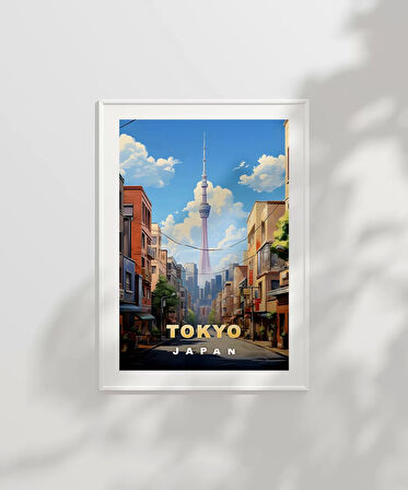 Çerçevesiz Poster Tokyo Sokak Manzarası