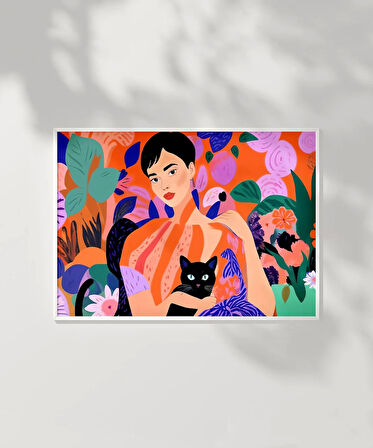 Çerçevesiz Poster Siyah Kedinin Sırrı