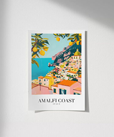 Çerçevesiz Poster Amalfi Sahili Sanatsal Duvar