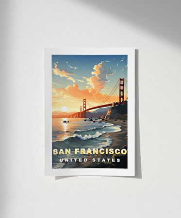Çerçevesiz Poster San Francisco Gün Batımı