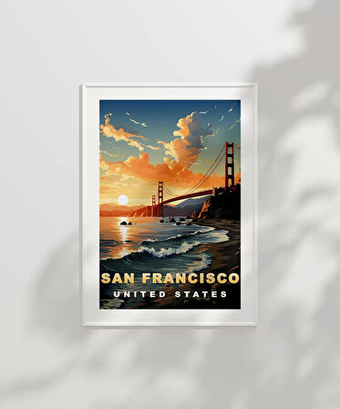 Çerçevesiz Poster San Francisco Gün Batımı