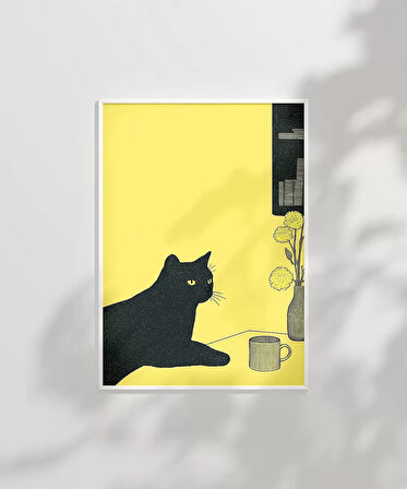 Çerçevesiz Poster Kitaplıkta Sakinlik