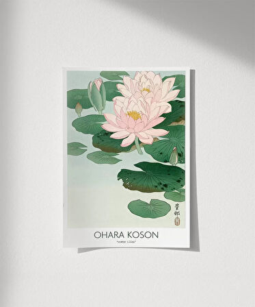 Çerçevesiz Poster Ohara Koson Su Zambakları