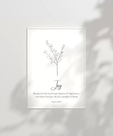Çerçevesiz Poster Joy Temalı İnanç ve Motivasyon