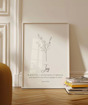 Çerçevesiz Poster Joy Temalı İnanç ve Motivasyon