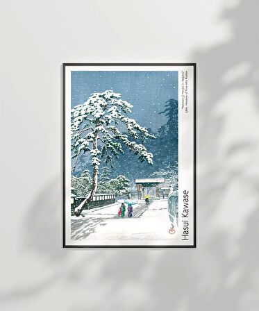 Çerçevesiz Poster Hasui Kawase Ikegami'deki Honmonji Tapınağı