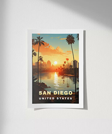 Çerçevesiz Poster San Diego Gün Batımı