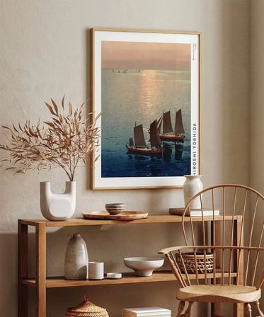 Çerçevesiz Poster Hiroshi Yoshida Işıltılı Deniz