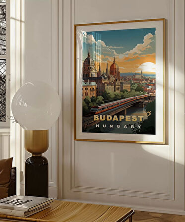 Çerçevesiz Poster Tuna Nehri Üzerinde Gün Doğumu