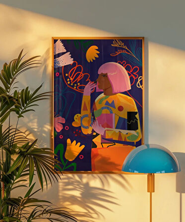 Çerçevesiz Poster Soyut Çiçek Baharı
