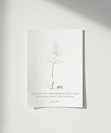 Çerçevesiz Poster El Çizimi Çiçek Motifli