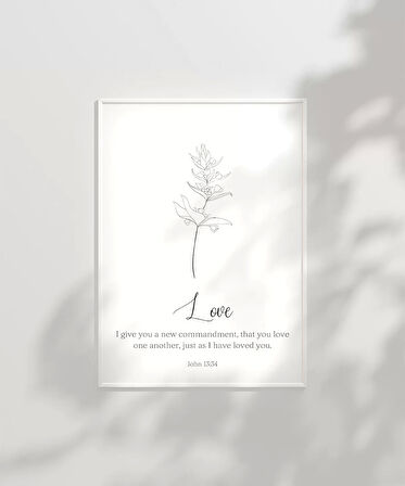 Çerçevesiz Poster El Çizimi Çiçek Motifli