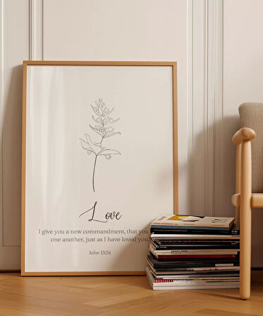 Çerçevesiz Poster El Çizimi Çiçek Motifli