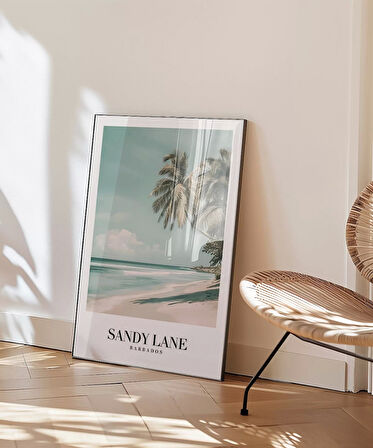 Çerçevesiz Poster Sandy Lane Barbados Tropik Sahil