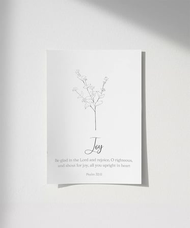 Çerçevesiz Poster Joy Temalı İnanç ve Motivasyon
