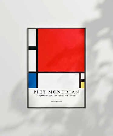 Çerçevesiz Poster Piet Mondrian Kırmızı, Mavi ve Sarıdan Oluşan Kompozisyon