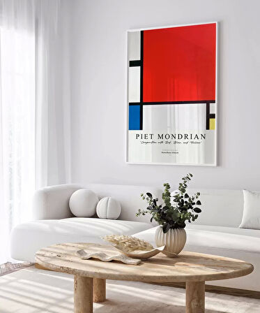 Çerçevesiz Poster Piet Mondrian Kırmızı, Mavi ve Sarıdan Oluşan Kompozisyon
