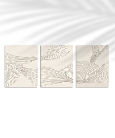 Çerçevesiz Poster Minimalist Organik Formlar 3'lü