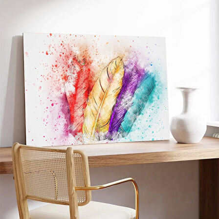 Renkli Tüyler Kanvas Tablo