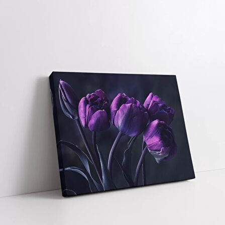 Mor Laleler Kanvas Tablo