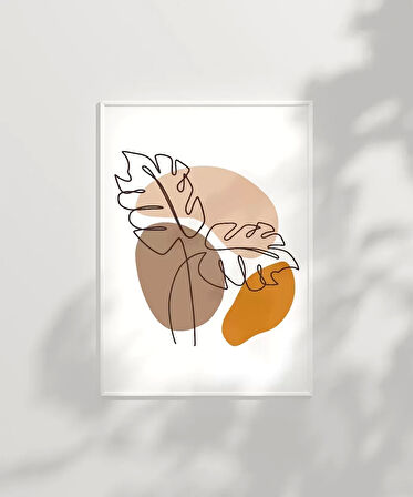 Çerçevesiz Poster Çizgisel Bitki No 2