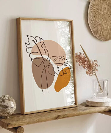 Çerçevesiz Poster Çizgisel Bitki No 2