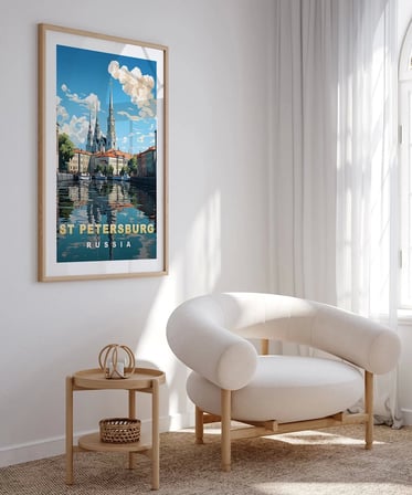 Çerçevesiz Poster St. Petersburg Kanal Manzarası