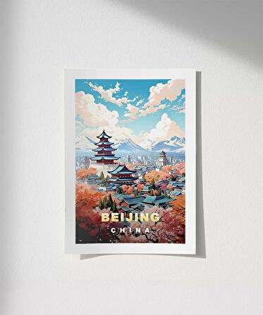 Çerçevesiz Poster Tarihi Beijing Tapınakları