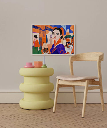 Çerçevesiz Poster Kedilerle Şehir Hikayesi