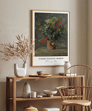 Çerçevesiz Poster Pierre Auguste Renoir Vazoda Çiçekler