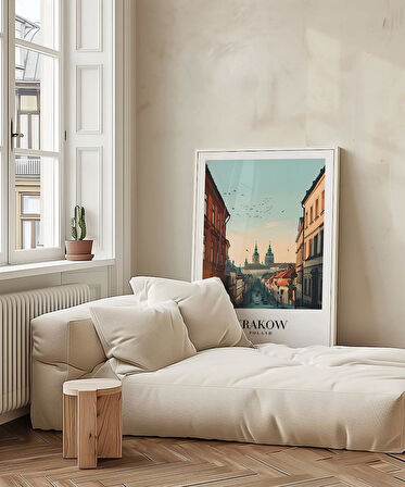 Çerçevesiz Poster Krakow Tarihi Sokakları ve Silüeti i