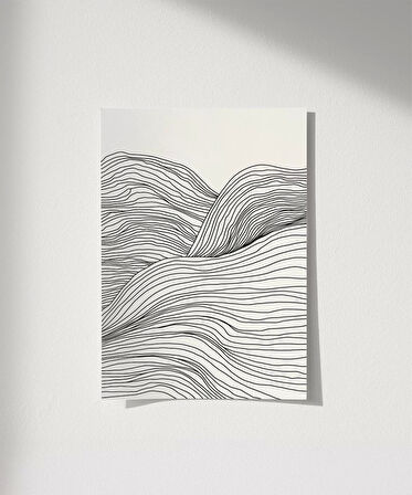 Çerçevesiz Poster Dalga Formlu Modern