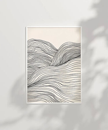 Çerçevesiz Poster Dalga Formlu Modern