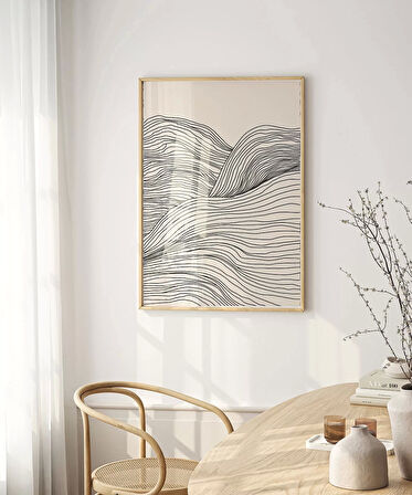 Çerçevesiz Poster Dalga Formlu Modern
