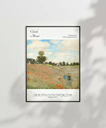 Çerçevesiz Poster Claude Monet Gelincik Tarlası