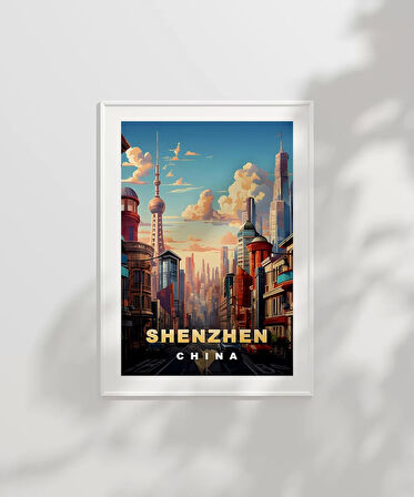 Çerçevesiz Poster Çin'in Teknoloji Başkenti Shenzhen