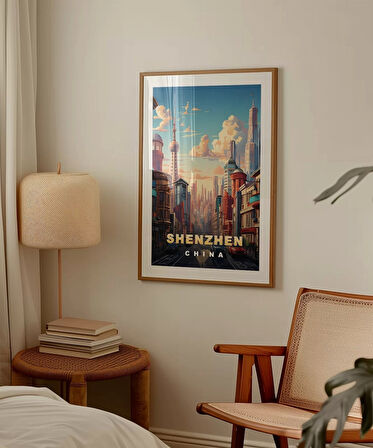 Çerçevesiz Poster Çin'in Teknoloji Başkenti Shenzhen