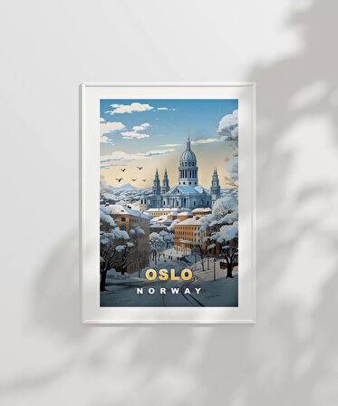 Çerçevesiz Poster Oslo Kış Manzarası