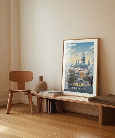 Çerçevesiz Poster Oslo Kış Manzarası