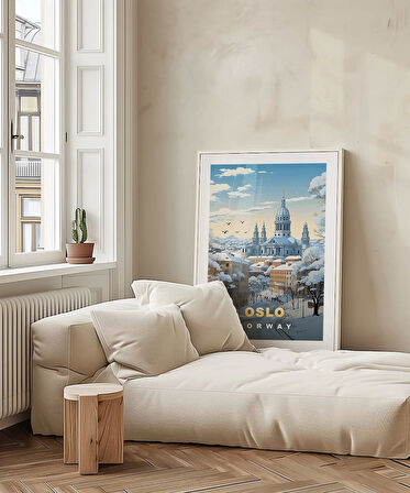 Çerçevesiz Poster Oslo Kış Manzarası