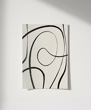 Çerçevesiz Poster Kıvrımlı Formlarla Grafik Desenli