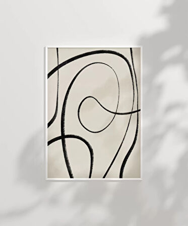 Çerçevesiz Poster Kıvrımlı Formlarla Grafik Desenli