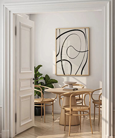 Çerçevesiz Poster Kıvrımlı Formlarla Grafik Desenli