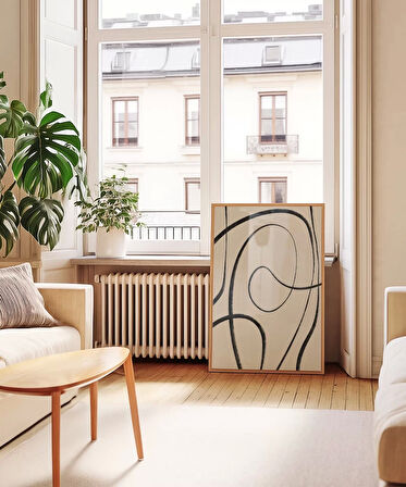 Çerçevesiz Poster Kıvrımlı Formlarla Grafik Desenli